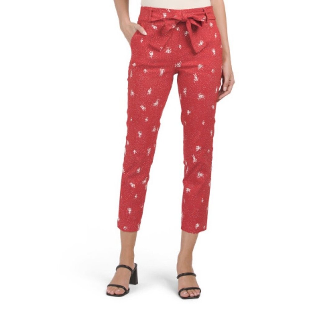 Jules And Leopold  Pants Women’s Size S Red Stretch Pull On  Comfort Capri New